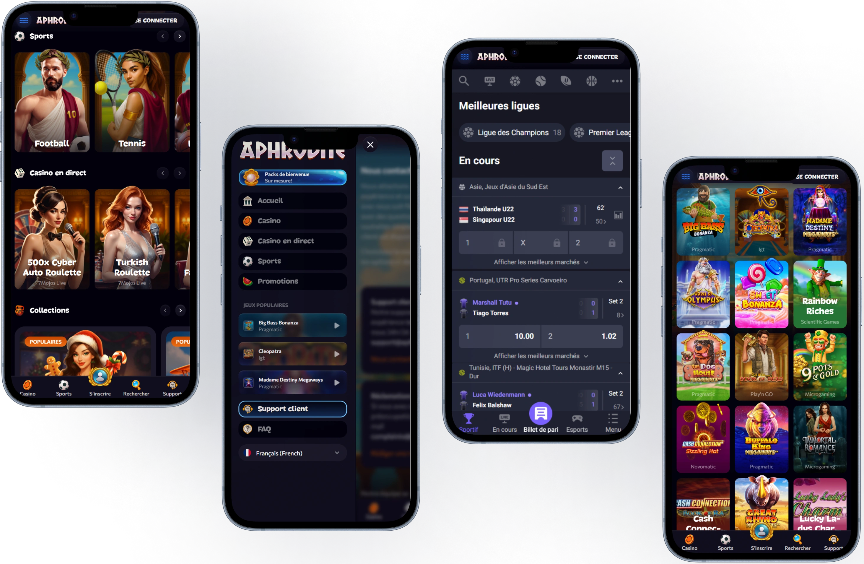 Utilisation Mobile et Application Aphrodite Casino